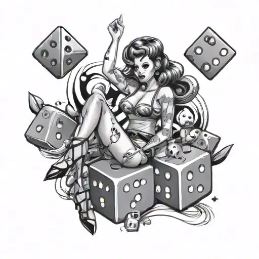 Dice Pin Up Girl