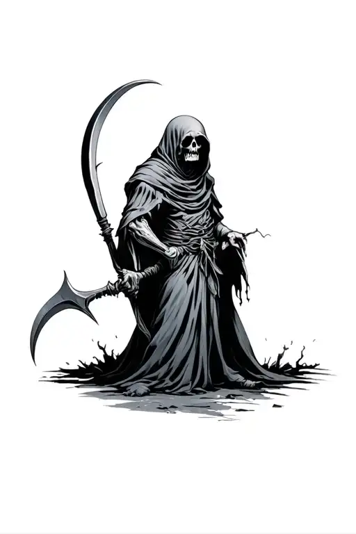 Grim Reaper Full Body Cutting Skin With Sickle
