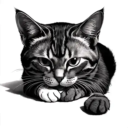 Cat Sucking Its Own Nipple