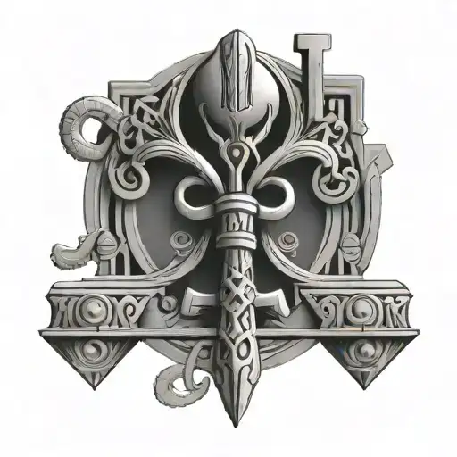 Ankh Osiris And Djed Pillar