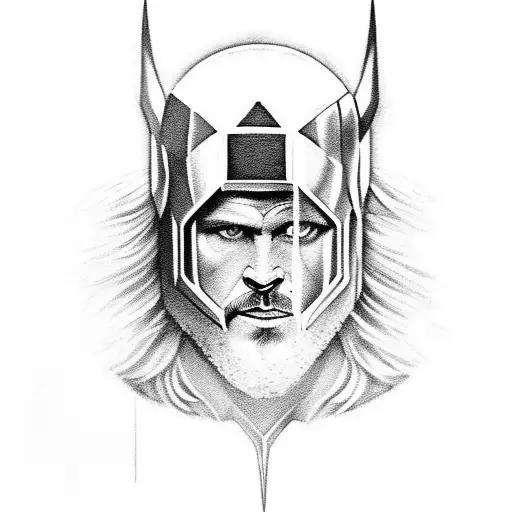 A Portrait Of Thor With A Fierce Expression And Lightning Crackling In The Background