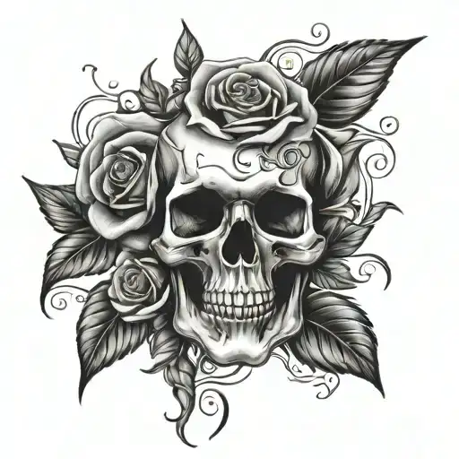 Roses And Skull Men's