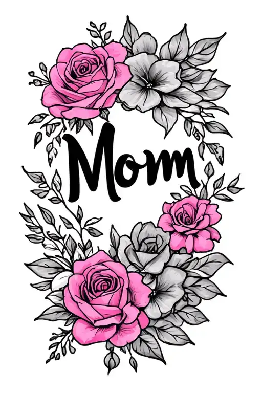 Mom Written And Pink