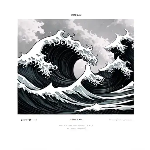 Ocean Wave Made Of Words