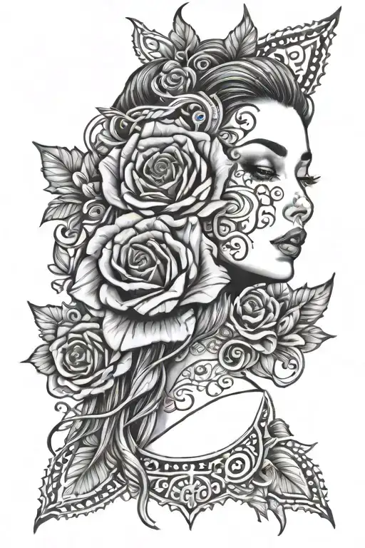 Beauty And Pain Tattoo Design
