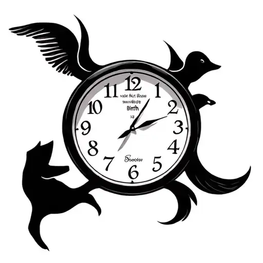 Family Clock With Date Of Birth Of A Boy Who