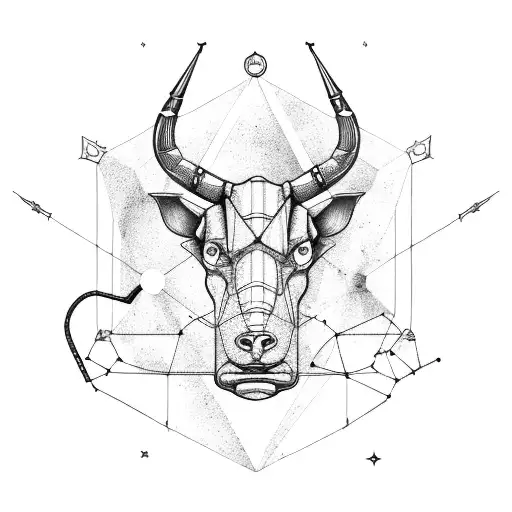 A Constellation Of Capricorn Symbol Made Of Gym Equipment