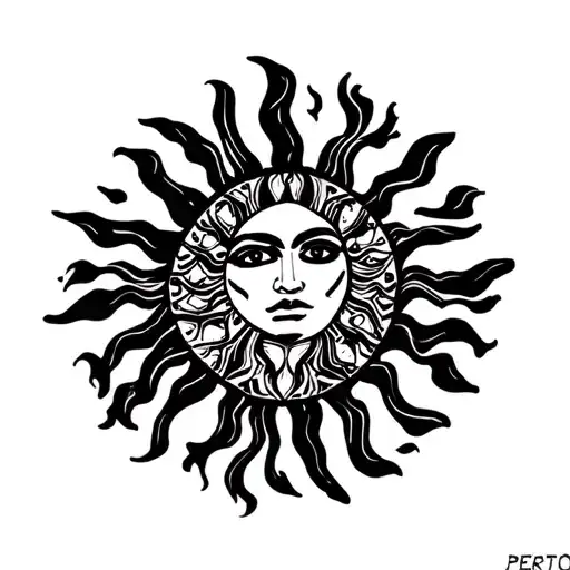 Puerto Rican Sun Tribal Inspired Design