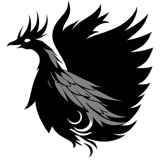 Phoenix With Tribal Ornament