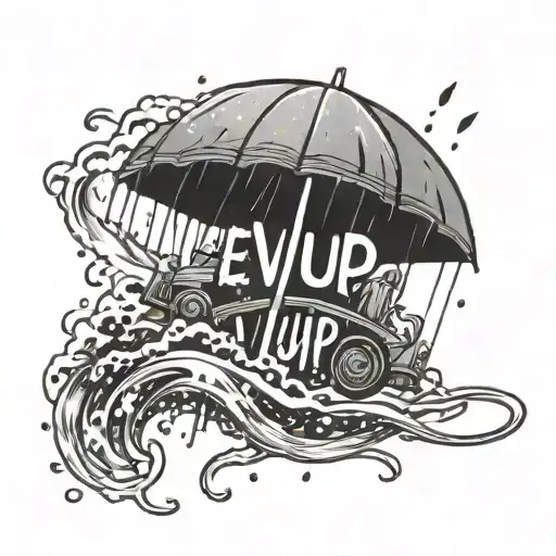The Word 'Lvl Up' Surrounded By Rain