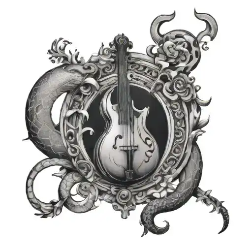 Orpheus And Eurydice Lyre And Snake