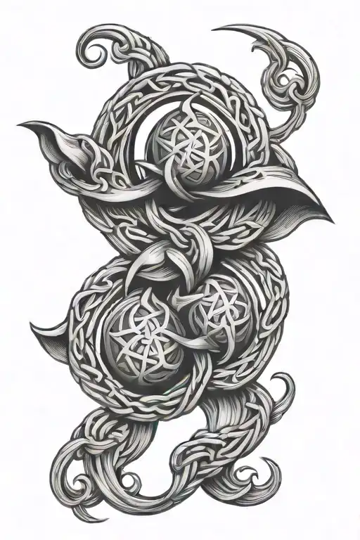 Witch Knot Triple Moon Symbol
