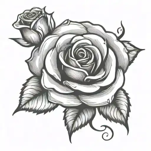A Rose With The Letter Alpha And The Letter Omega Symbol