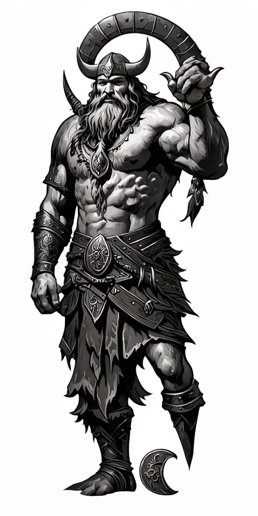 Old Viking Warrior Traditional Style