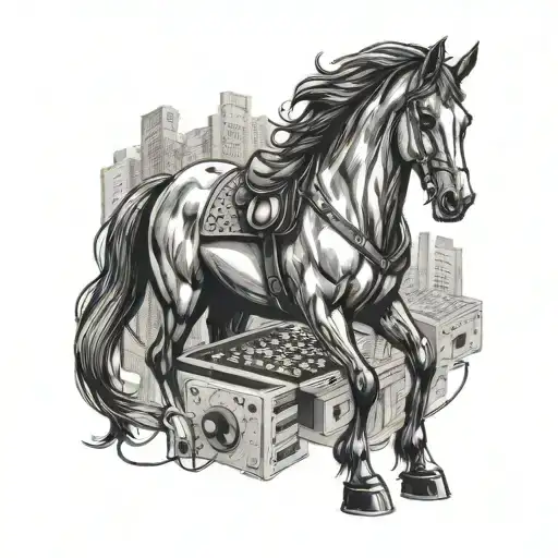 Horse Playing Domino's Listening Music