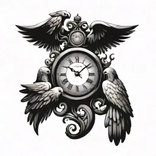 Clock And Angels Looking