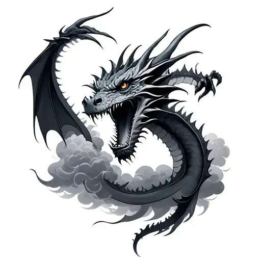 Dragon And Clouds Inside