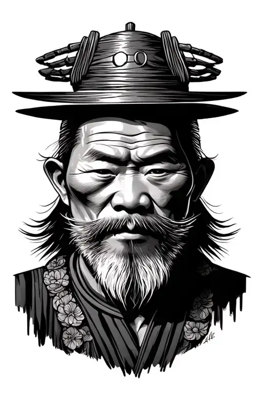 Parable Of The Older Chinese Farmer Face Covered