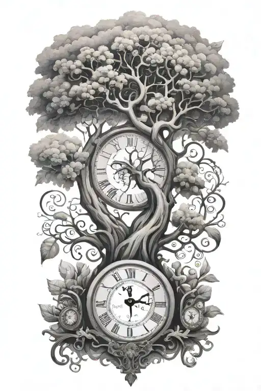Tree Of Life With Clock Embedded