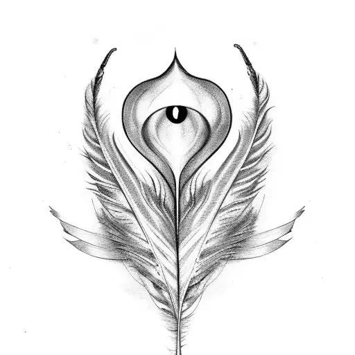 Feather With A Heart Form Inside
