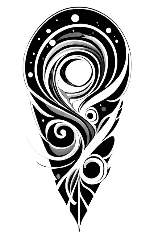 Swirls And Dots Tattoo Design