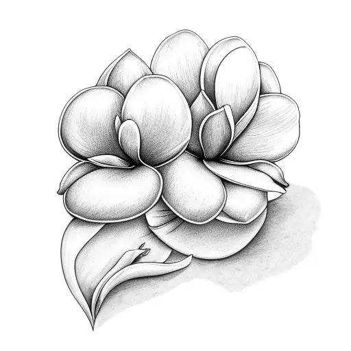 Magnolias With Hearts In Background