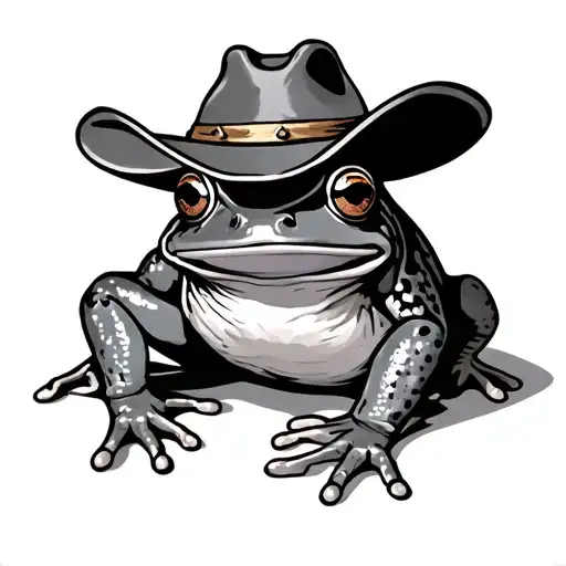 Matching Cartoon Frog With Cowboy Hat