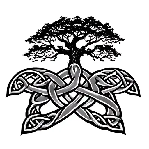 Celtic Knot With Tree Above
