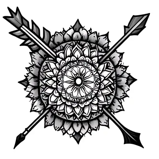 Mandala With Arrow And Bow Forearm