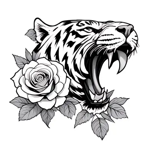 Saber Tooth Tiger Roses Around Blooming