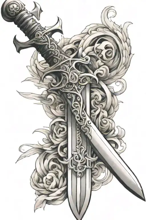 Large Sword With Writing On The Blade