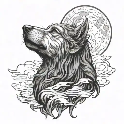 Jesus Christ Wolf Howling At The Moon