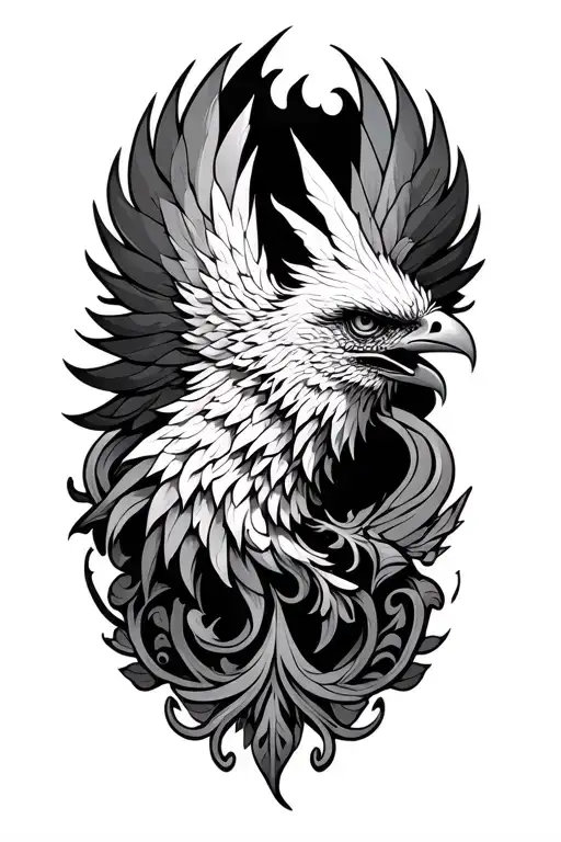 Phoenix With Baroque Patterns