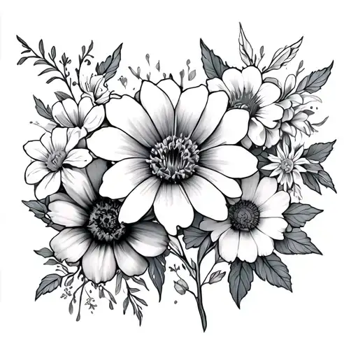 Multiple Different Flowers For Forearm