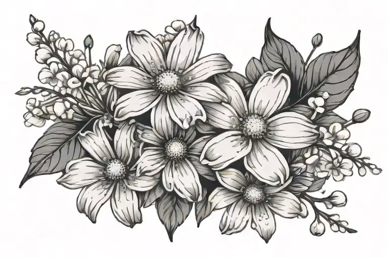 Daisy And Cherry Blossoms Wrapped