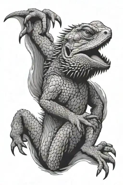 Bearded Dragon Ripping Through Skin