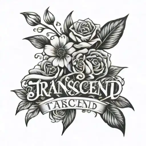 Transcend Word With Flowers
