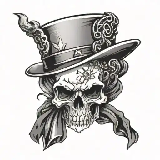 Tri Corner Hat Skull Wearing