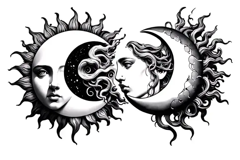 Sun And Moon And Medusa Head