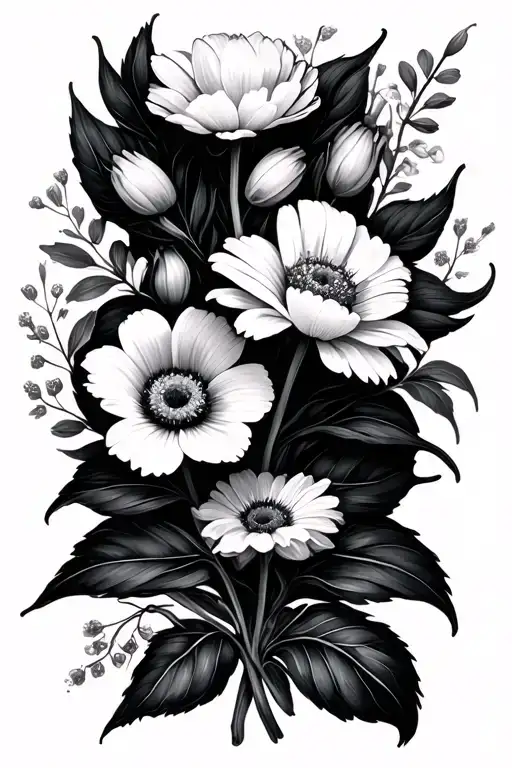 April Birth Flowers With Mom Going Throught Stem Wrapped