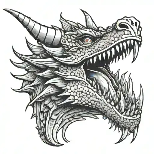 Dragon Head With Fire