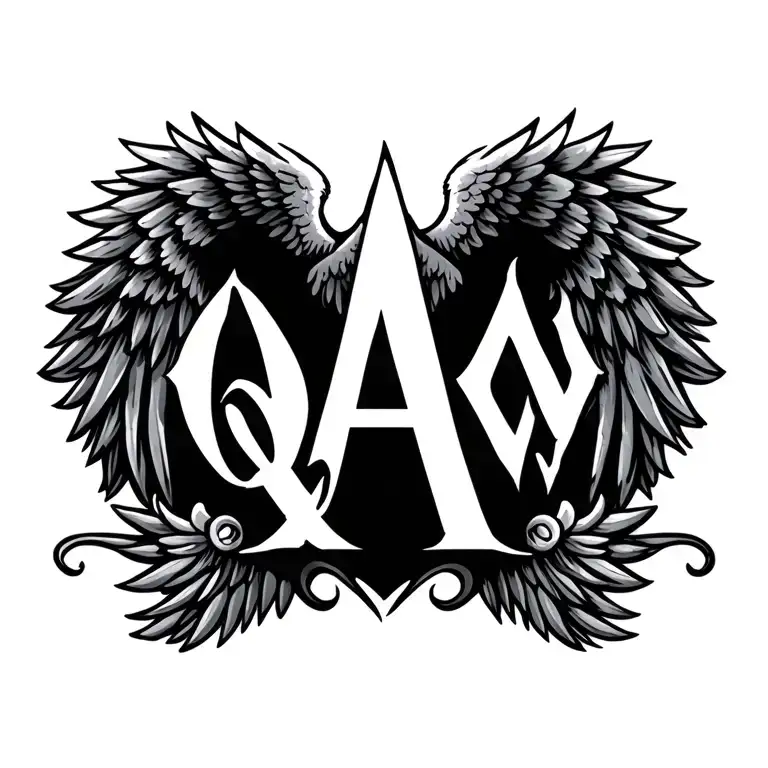 Letters Q A W With Wings