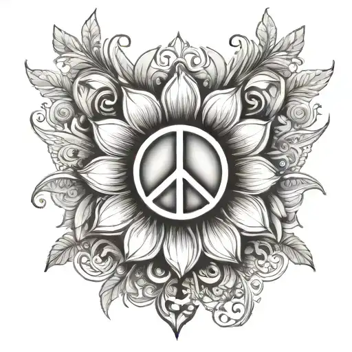 Peace And Love Symbol Flower