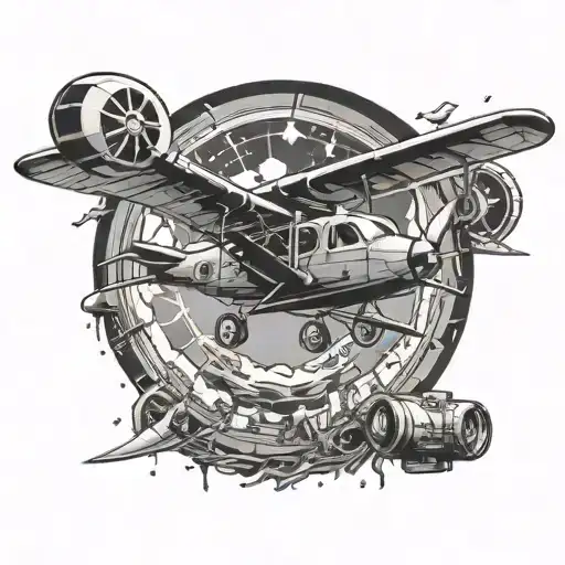 An Airplane Flying Through A Portal Into A Gaming World