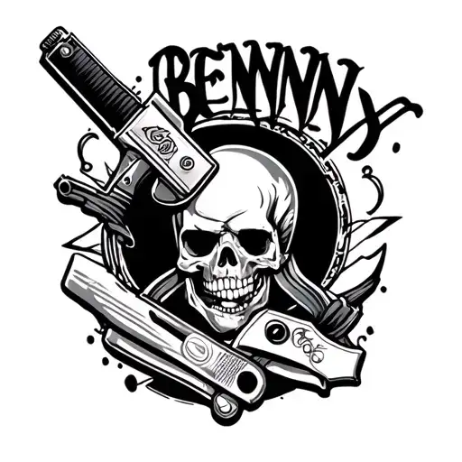 Switchblade With The Words Benny Black