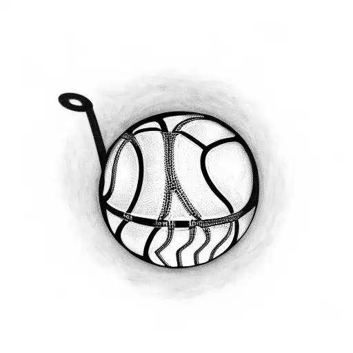 A Basketball Hoop With Music Notes As The Net