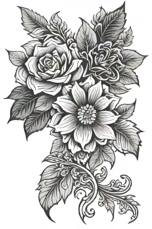 Ornamental Floral Geometric