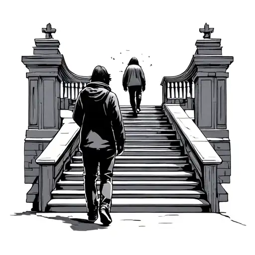 Stairway To Heaven Gate 2 People Walking Towards