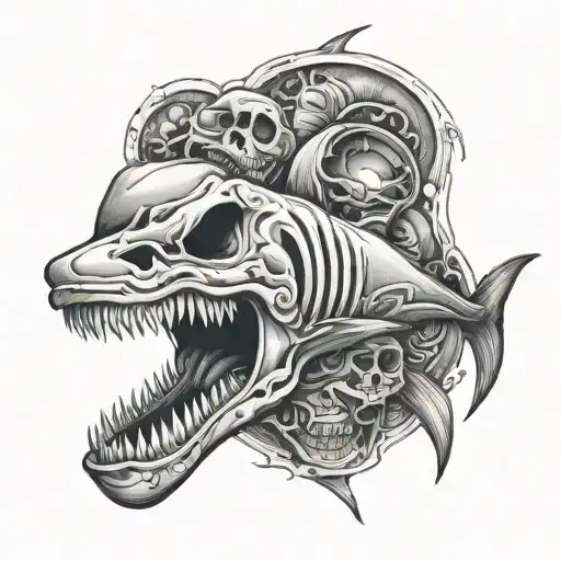 Shark Inside Of A Skull