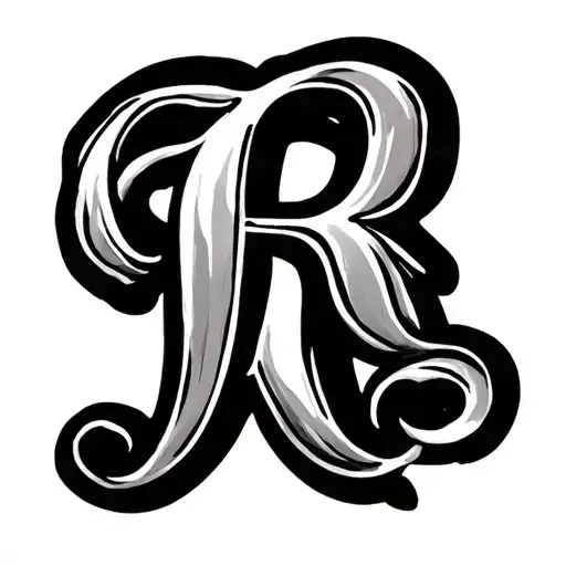 Three Dainty R's In Cursive Font